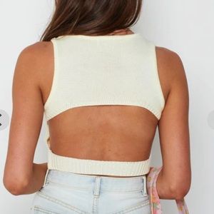 Open back knit tank
